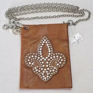 Fleur de Lis Crossbody Small Purse - Smart Phone Bag for Mardi Gras New Orleans